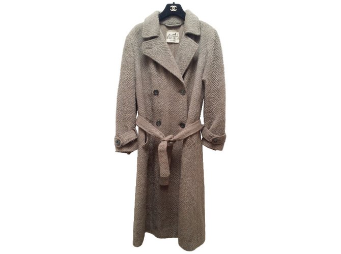 Hermès Coat Brown Beige Cashmere Wool  ref.35650