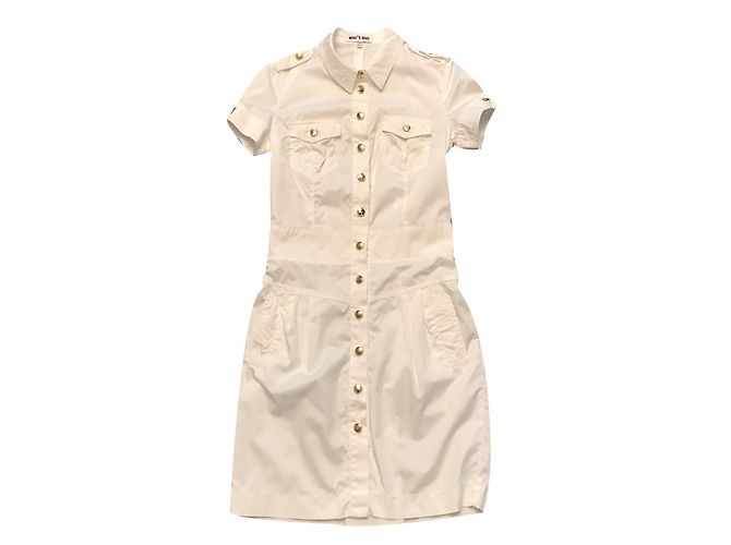 Autre Marque Vestido de algodón blanco WHO * S WHO