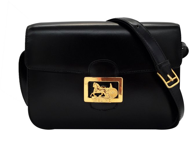 Céline Handbag Black Leather  ref.35766