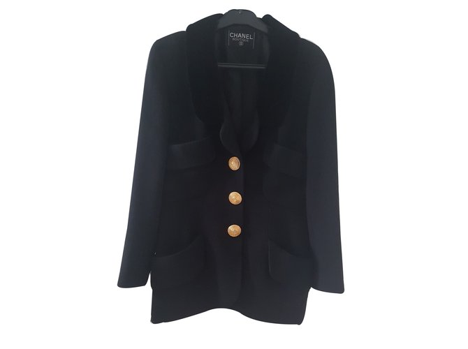 Chanel Jacket Black Wool  ref.35775