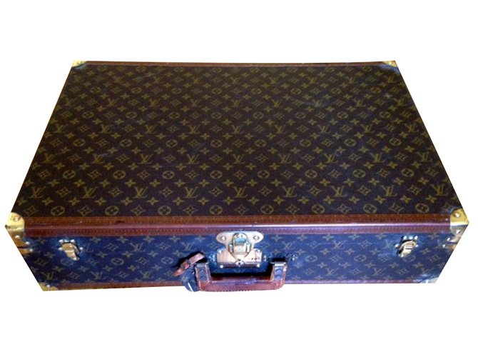 Bisten Louis Vuitton Travel bag Brown Leather Cloth  ref.35784
