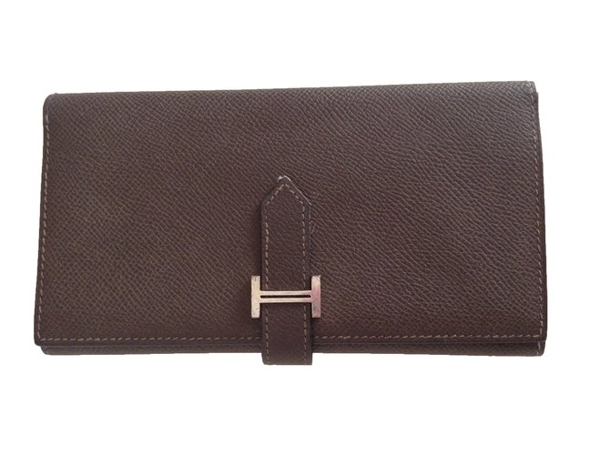 Hermès Wallet Brown Leather  ref.35822