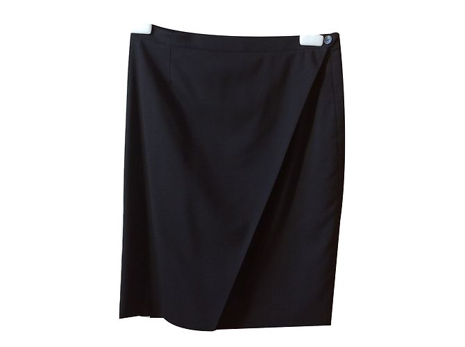 Falda Kenzo de lana negra talla 38 Negro
