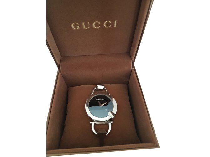 Gucci Relógio fino Preto Aço  ref.35836