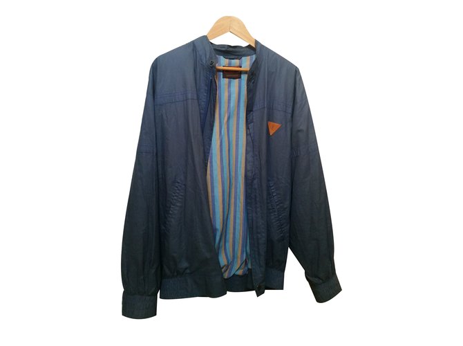 Yves Saint Laurent Blazer Jacket Blue Cotton  ref.35838