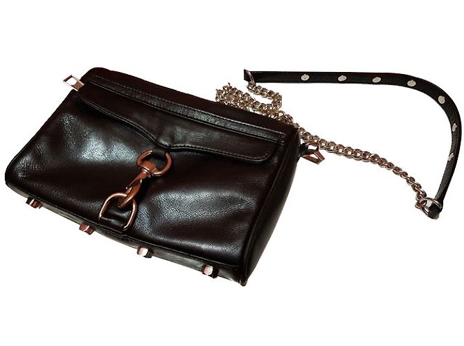 Bolsa Rebecca Minkoff Mac Mini em couro preto