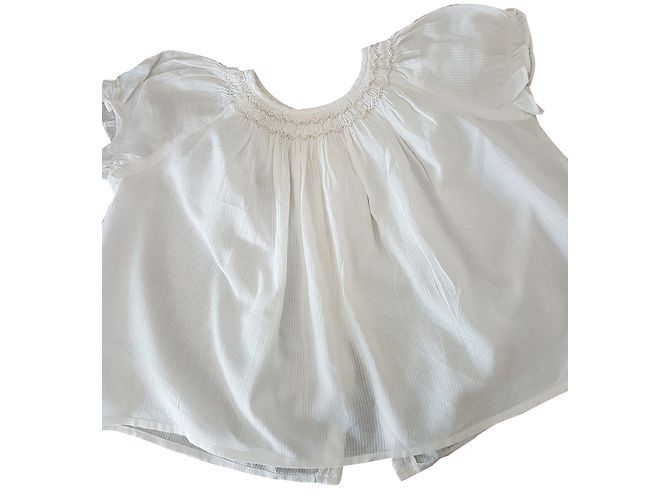 Camicetta Bonpoint Bianca in Cotone 2 Anni Bianco