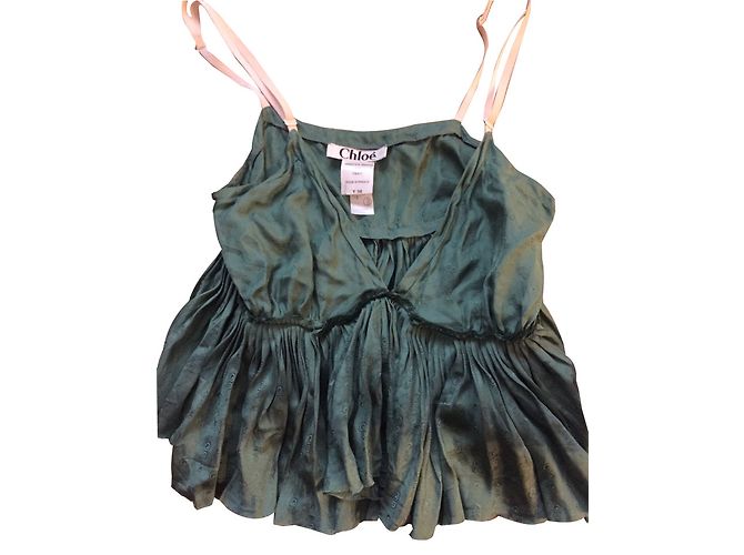 Top de seda Chloé caqui