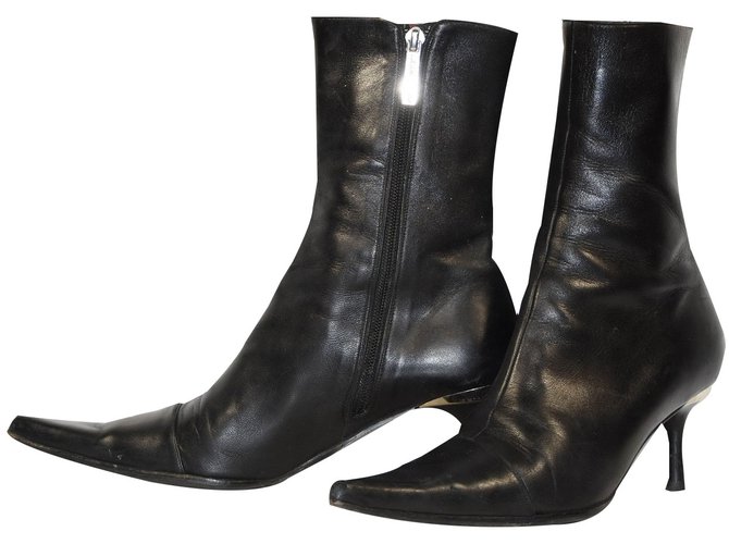 Luciano Padovan Ankle Boots Black Leather  ref.35973
