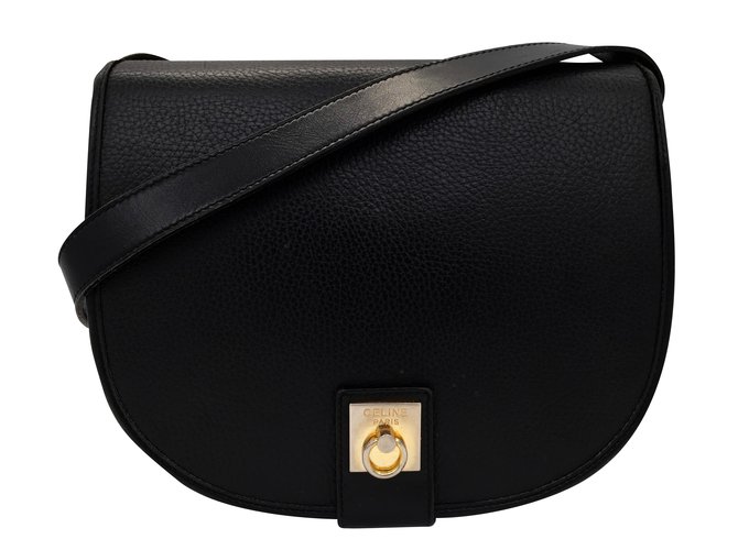 Céline Handbag Black Leather  ref.36094