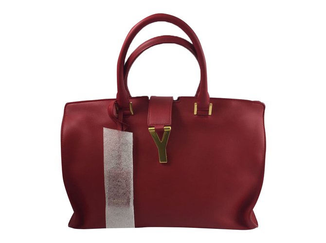 Yves Saint Laurent Cabas ysl chic Red Leather  ref.36139