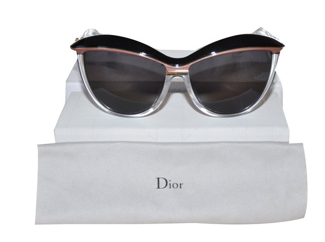 Dior Oculos escuros Preto Rosa Acetato  ref.36162