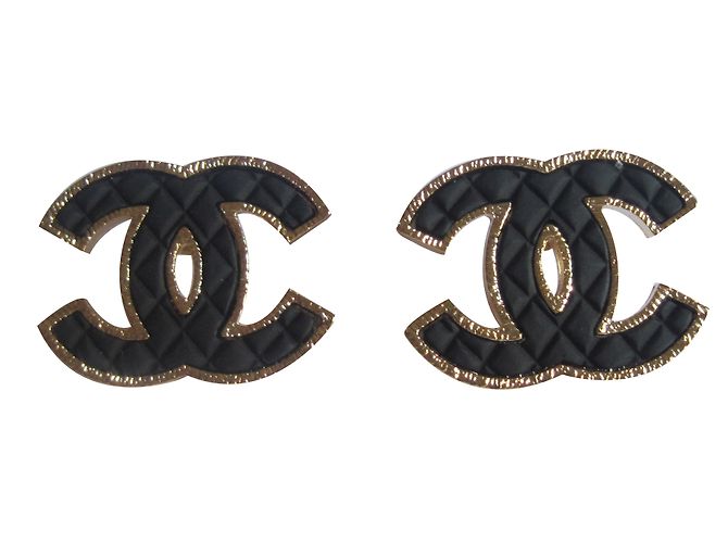Chanel Orecchini Nero D'oro Metallo