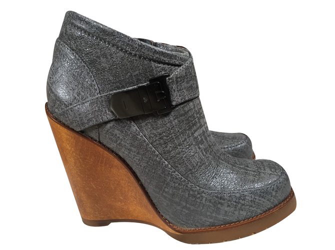 Mulberry Ankle Boots Silvery Leather  ref.36190