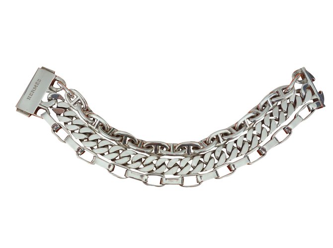 Hermès Bracelets Silvery Silver  ref.36194