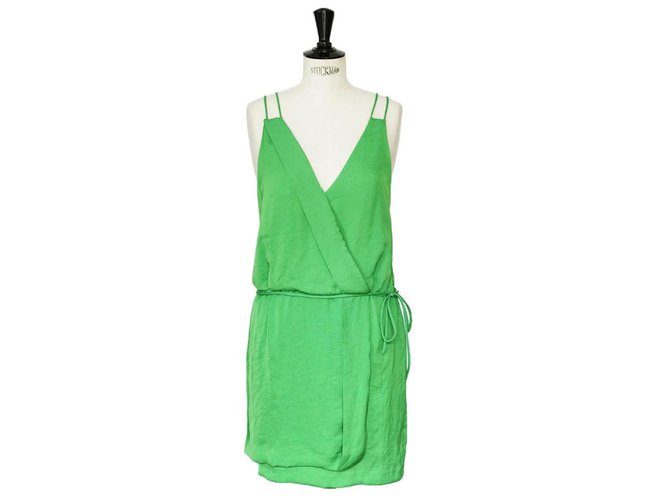 Zara Vestido Verde Poliéster  ref.36223