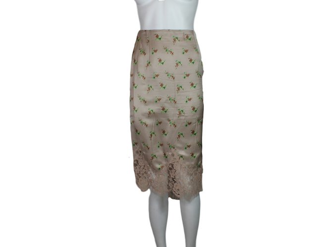 Louis Vuitton Skirt Beige Cotton Viscose Polyamide  ref.36278
