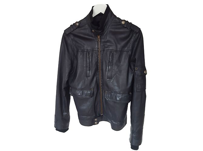 Autre Marque Giacca blazer in pelle MEXX nera Nero