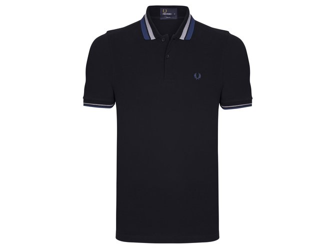 FRED PERRY NUEVA CAMISA DE POLO NEGRA Negro Algodón  ref.36303