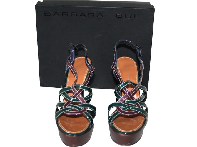 Barbara Bui sandali Multicolore Pelle verniciata Cotone  ref.36323