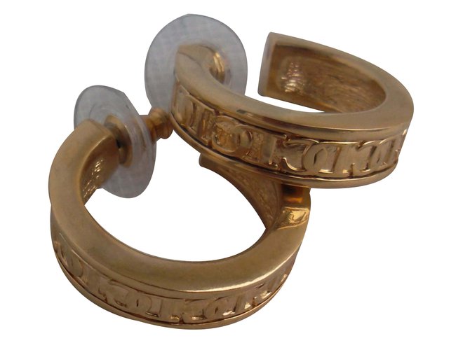Christian Dior Earrings Golden Gold-plated  ref.36342
