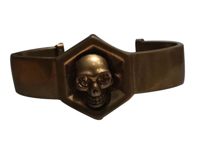 Alexander Mcqueen Skull hexagon bracelet Bronze Steel  ref.36361