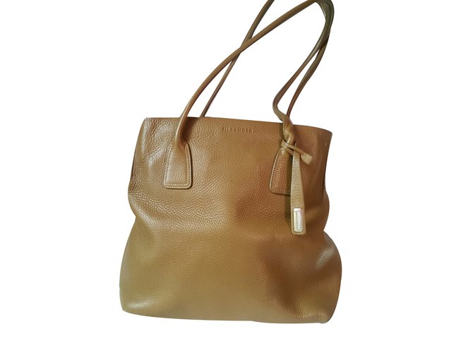 Jil Sander Bolso Castaño Cuero  ref.36377