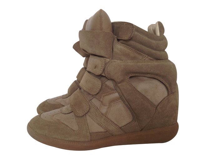 Isabel Marant tênis Taupe Couro  ref.36423