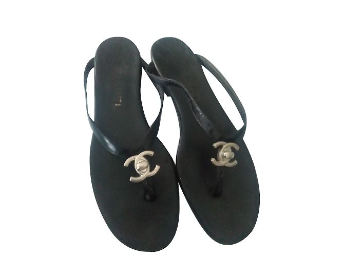 Chanel sandali Nero Pelle
