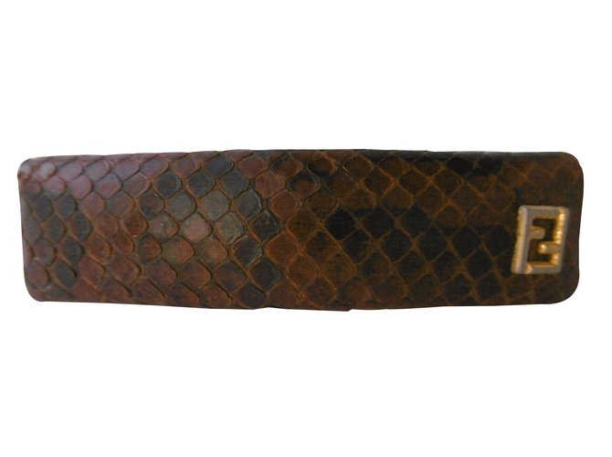 Fendi Python Leather  Hair Clip Barrette Multiple colors Exotic leather  ref.36479