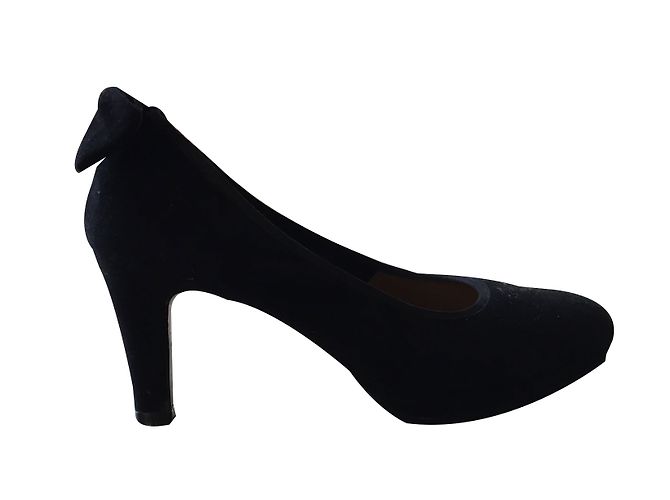 Autre Marque Schwarze Absatzschuhe aus Hirschleder 8,5 cm Größe 38