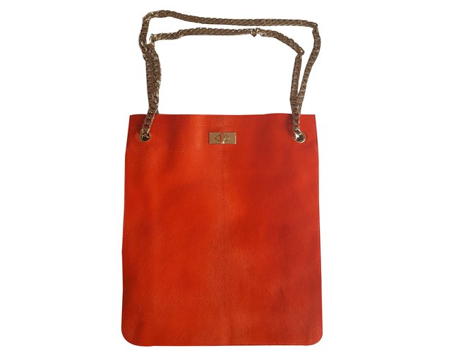 Givenchy Handbag Brown Orange Leather  ref.36641