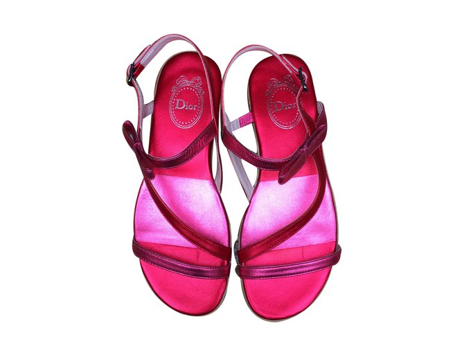 Dior Kind Sandalen Pink Leder  ref.36662