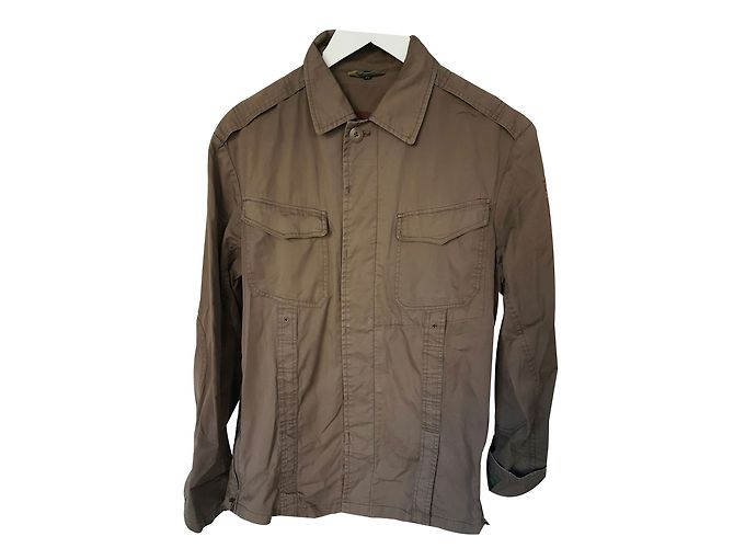 Autre Marque Camicia V9sage kaki in cotone Cachi