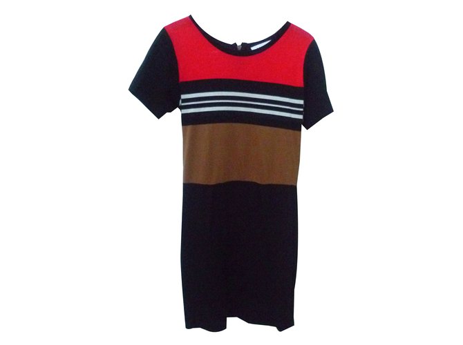 Sandro Kurzes Kleid aus Baumwolle mit kleinen Ärmeln. Mehrfarben Polyamid  ref.36729