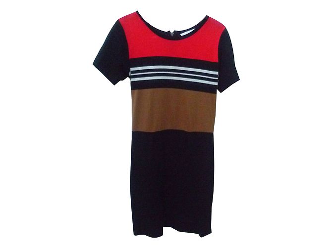 Sandro Vestido curto de algodão com mangas pequenas. Multicor