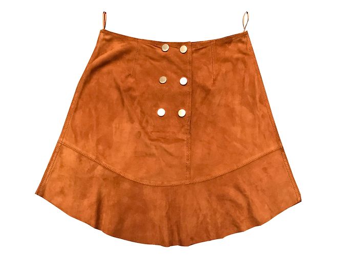 Pinko Wildlederrock in Cognac
