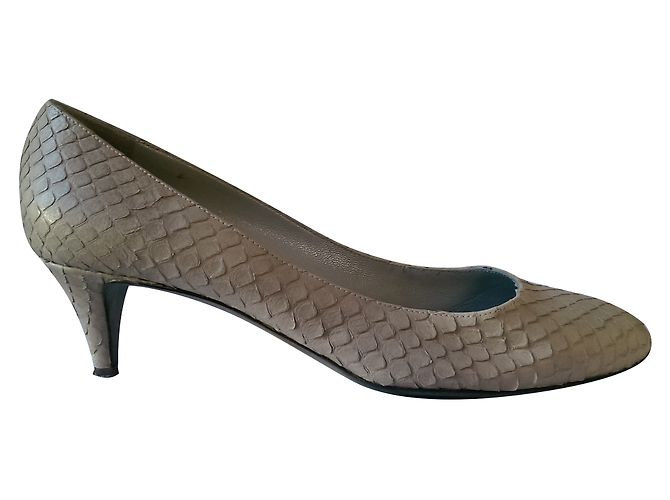 Escarpins Sergio Rossi en Python Beige
