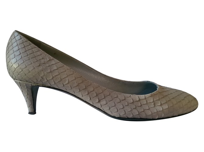 Sergio Rossi Python Pumps Beige 