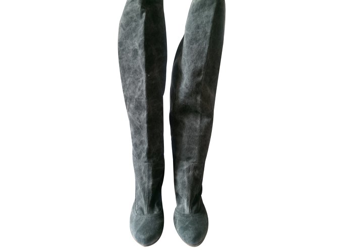 Nina Ricci Boots Dark grey Denim  ref.36836