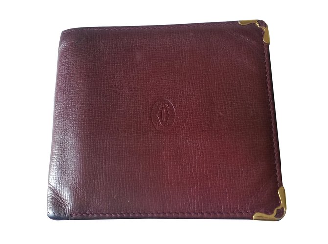 Cartier Wallets Small accessories Dark red Leather  ref.36843