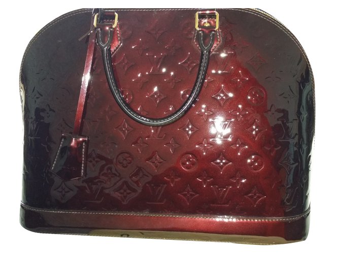 Louis Vuitton ALMA AMARANTE XL Dark red Patent leather  ref.36855