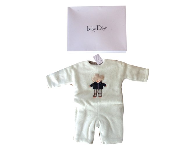 Combinaison Baby Dior neuve avec étiquette,  3 mois Coton Écru  ref.36882
