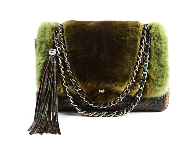 green fur purse