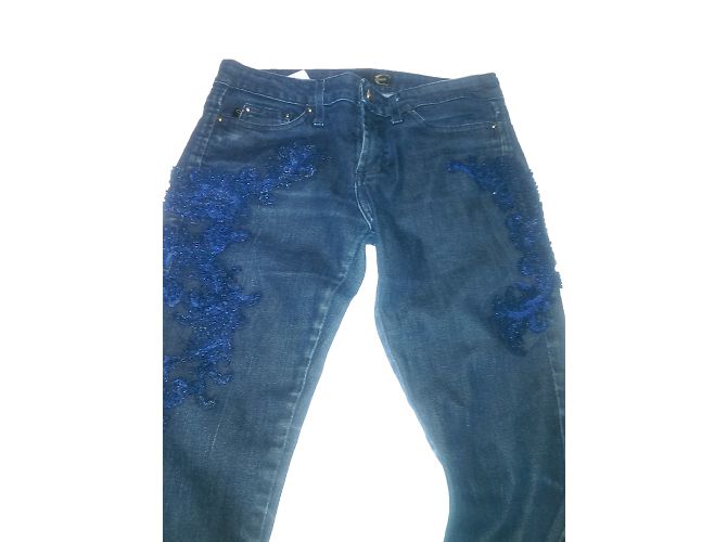 Jeans Just Cavalli bordados azules