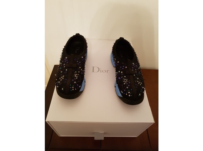 Dior espadrillas Blu Panno  ref.30160