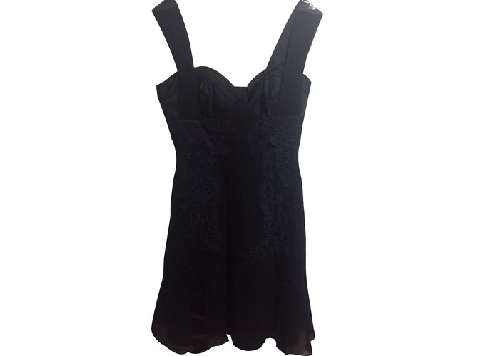 Karen Millen Dress Black Silk  ref.36931