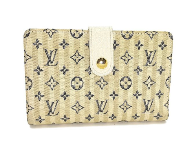 Louis Vuitton French purse Beige Linen  ref.36959