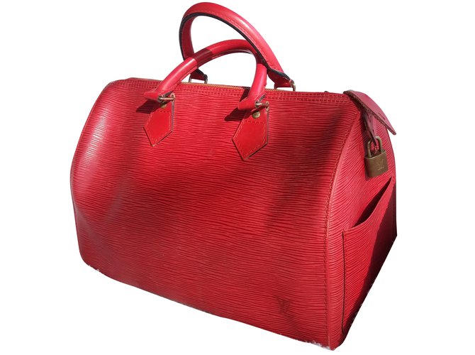 Louis Vuitton Speedy 35 Red Leather  ref.36964