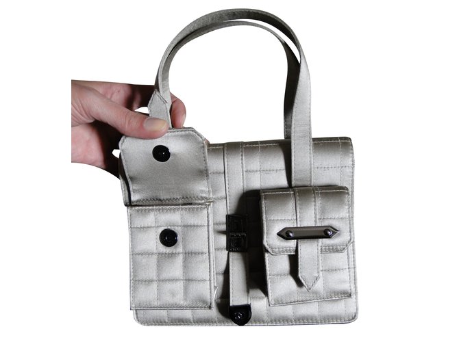 Chanel Handbag Beige Satin  ref.36975